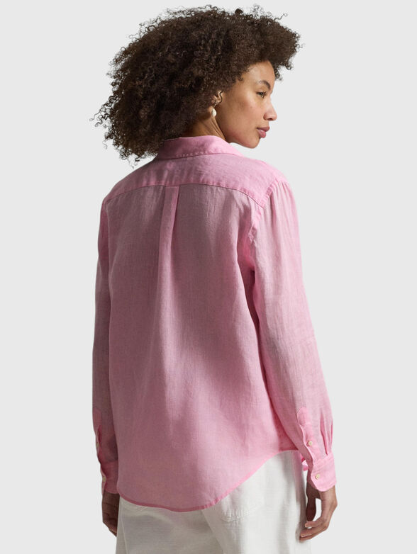 Linen shirt with embroidered logo - 3