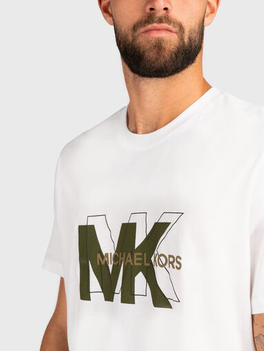White T-shirt with logo detail - 4