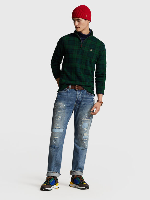 Sweater with checked print  - 2