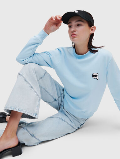 Light blue jeans with wide legs - 5