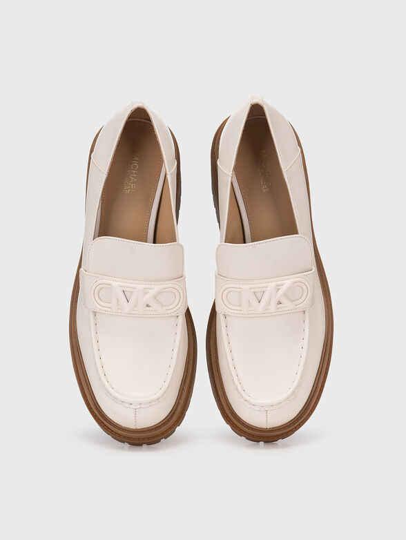 Black leather loafers with heel  - 6