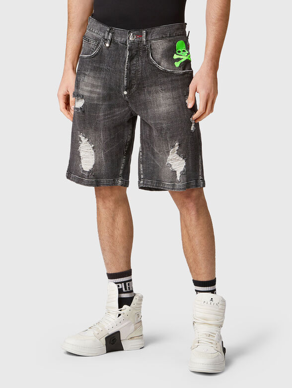 Black denim trousers SKULL&BONES - 1
