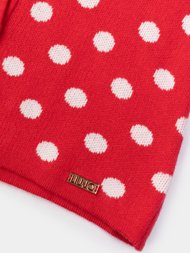 Blue dotted viscose blend cardigan - 3