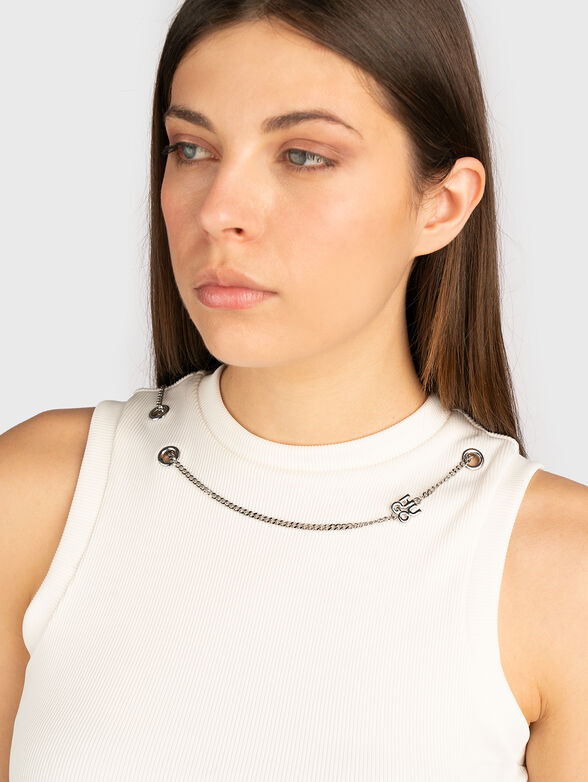 DELANIVE top with oval neckline and logo - 4