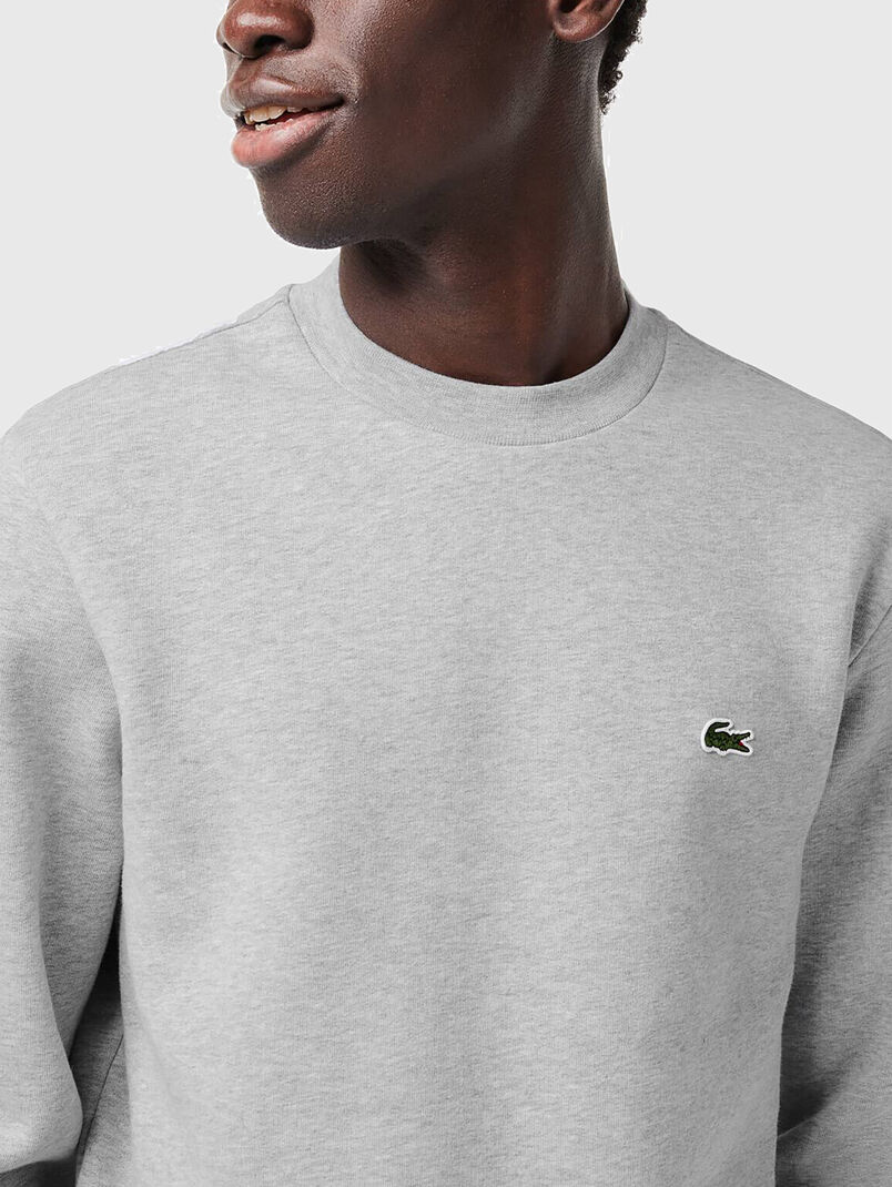 Cotton sweatshirt with logo in green - 3