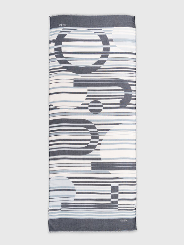Scarf with contrasting print - 2
