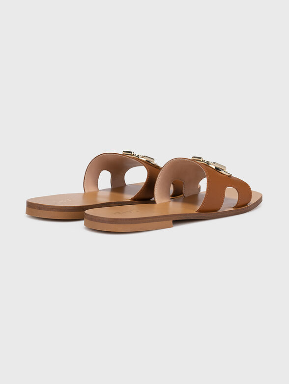 SABA 06 brown leather sandals with logo detail - 3