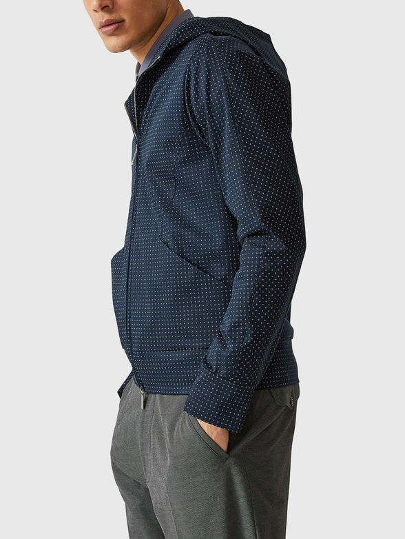 Hooded transitional jacket with micro print - 1