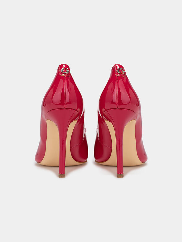 Red high heeled shoes with logo detail - 4