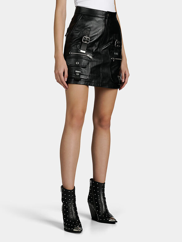 Black leather skirt - 2