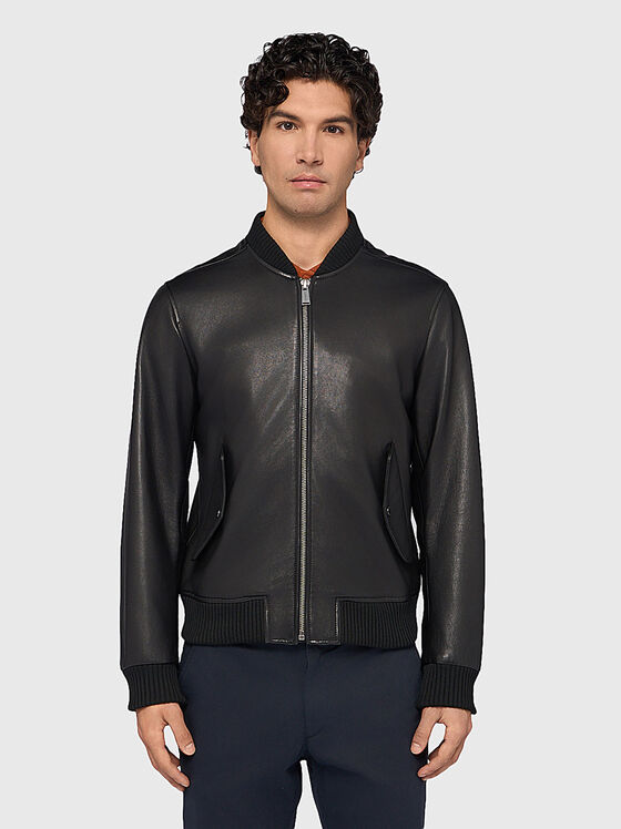 Leather bomber jacket - 1