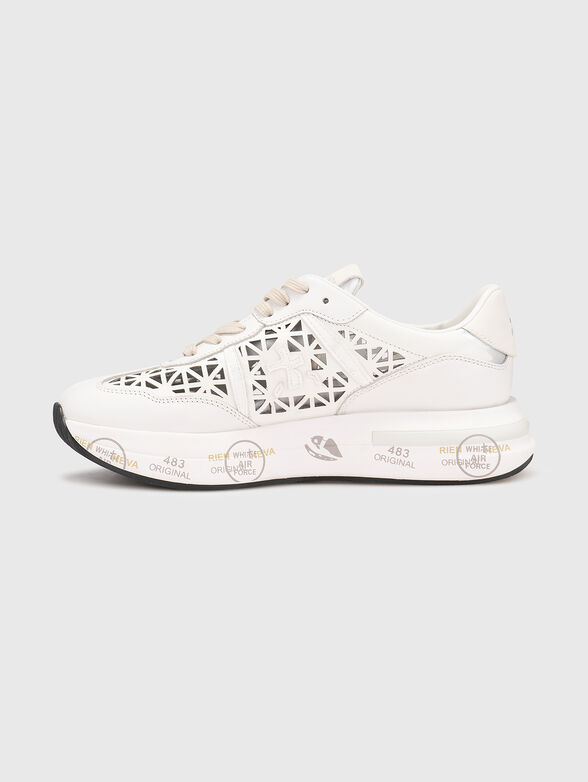CASSIE leather sneakers with perforated details - 4