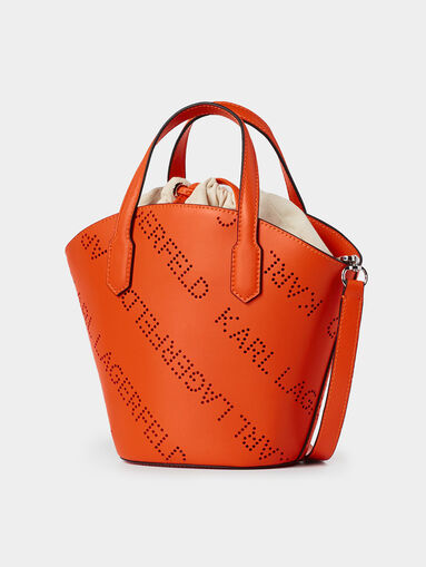 K/PUNCHED LOGO small tote bag in orange color - 3