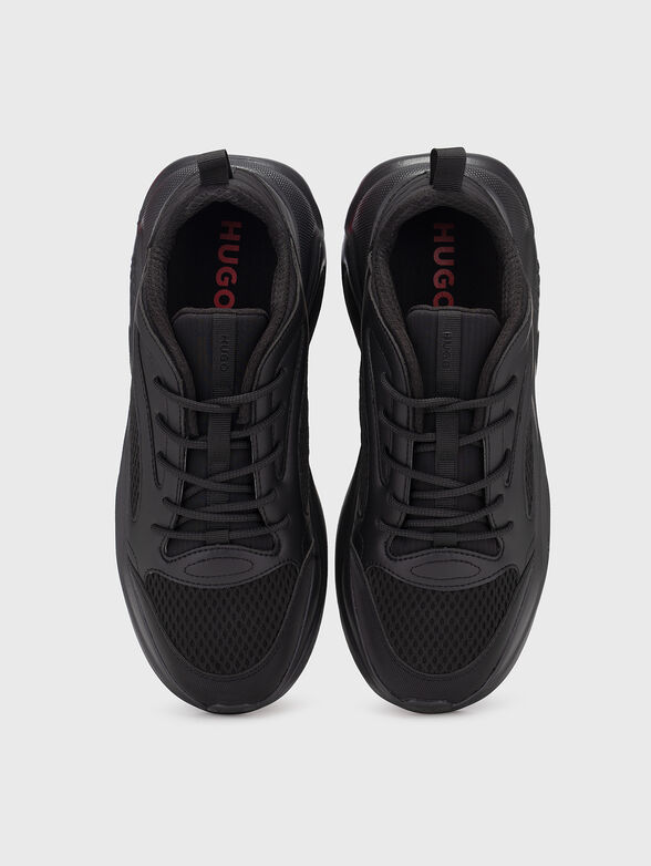 Black sports shoes with logo - 6