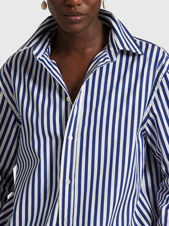 Shirt in striped cotton - 4