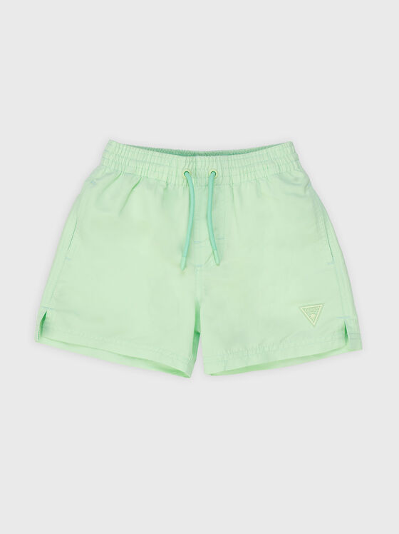 Плажни шорти в зелен цвят - 1