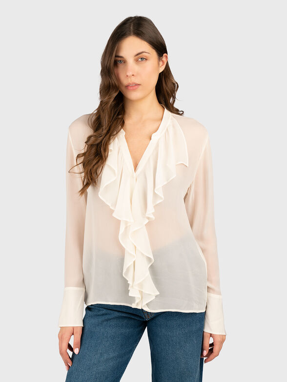 Long sleeve shirt with V-neck - 1