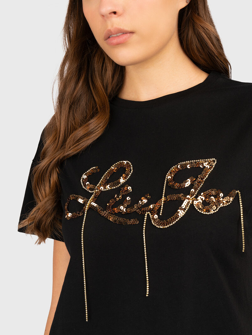 T-shirt with appliqued sequins - 3