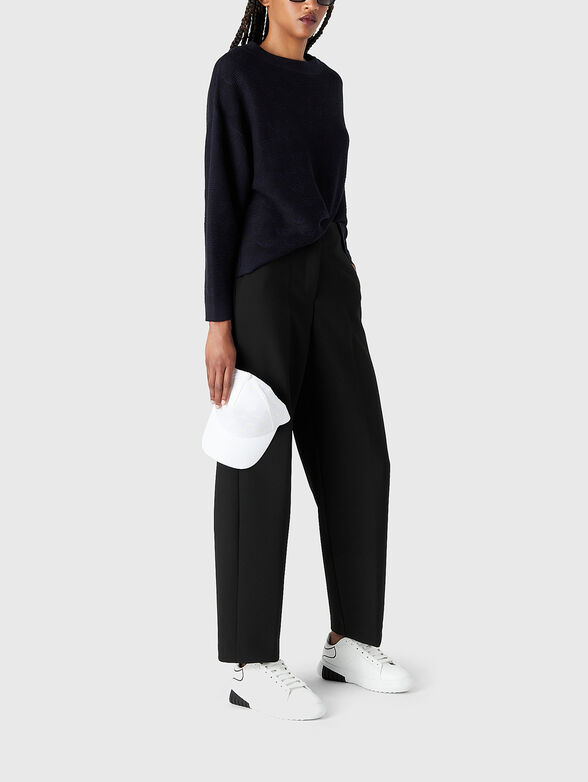 Black viscose blend trousers  - 4