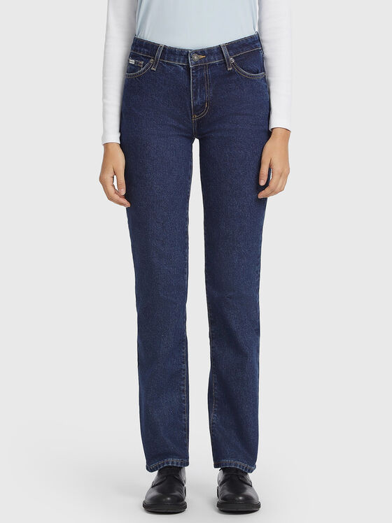 Straight jeans with a mid-rise waist - 1
