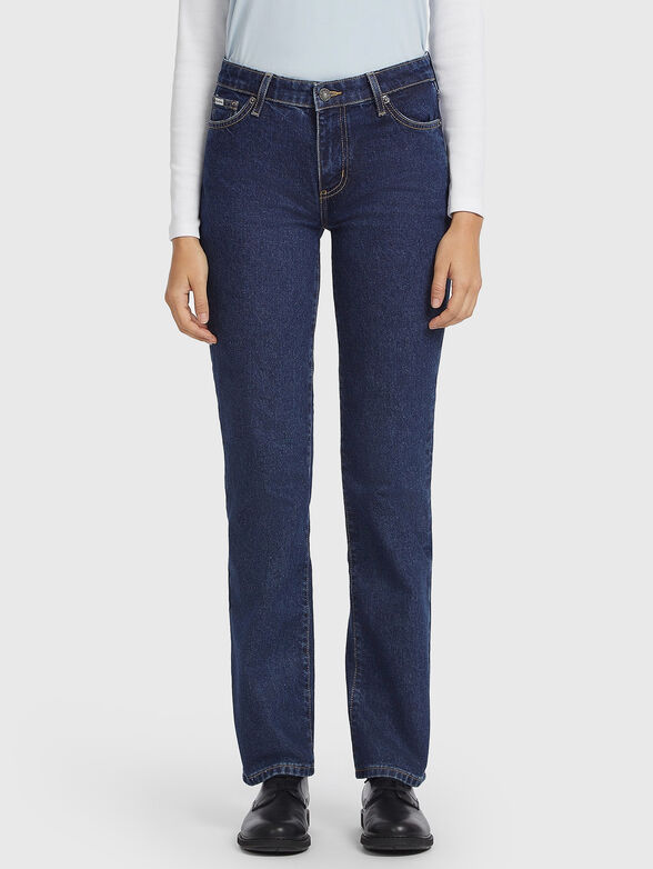 Straight jeans with a mid-rise waist - 1