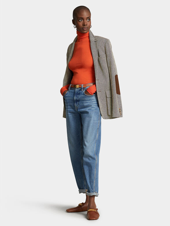 Orange turtleneck sweater - 4