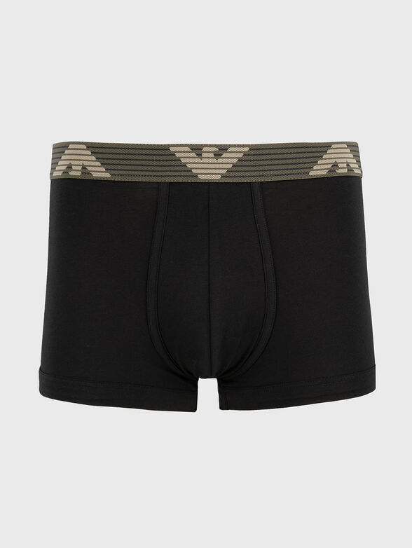 Cotton boxer shorts with contrasting logo - 1