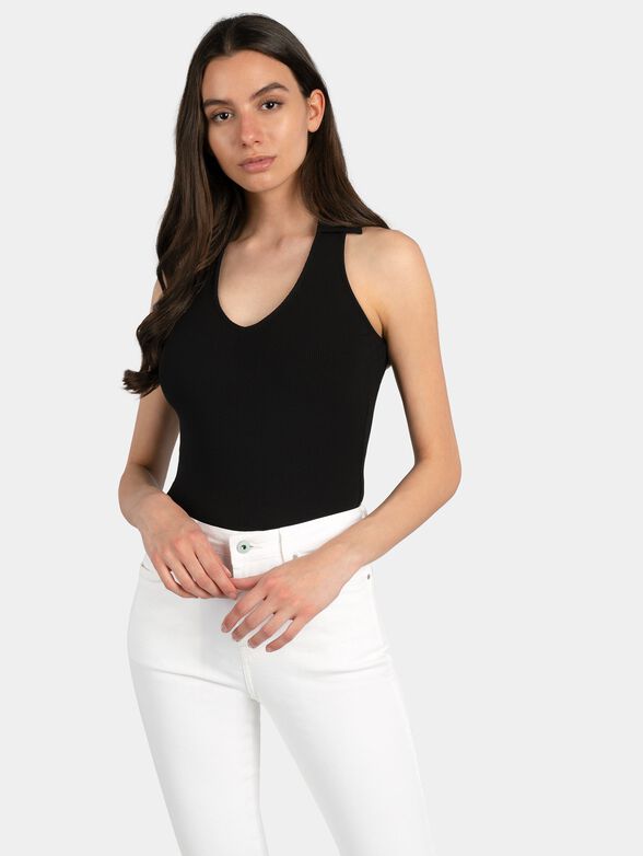 CARMELITA Black ribbed body - 1