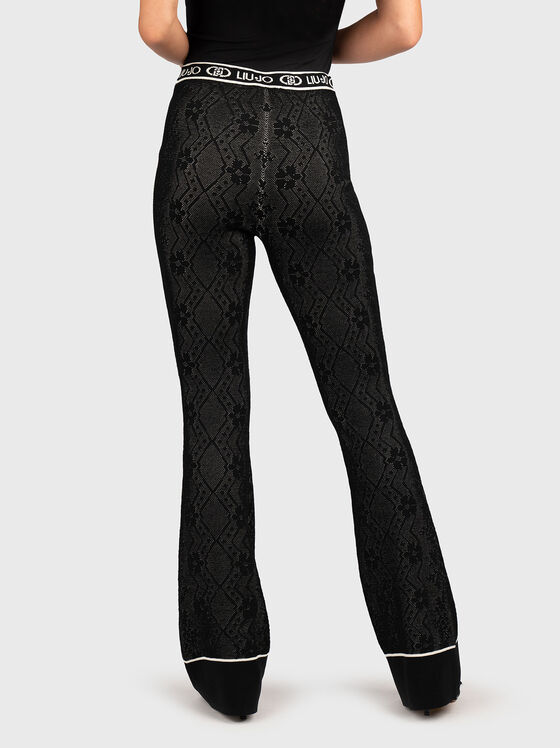 Sports pants with floral print and logo - 2