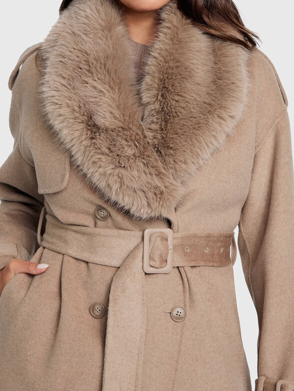 ELLA wool coat with waist belt - 4