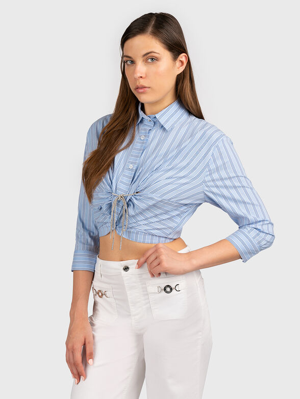 Cropped shirt with accent ties  - 1