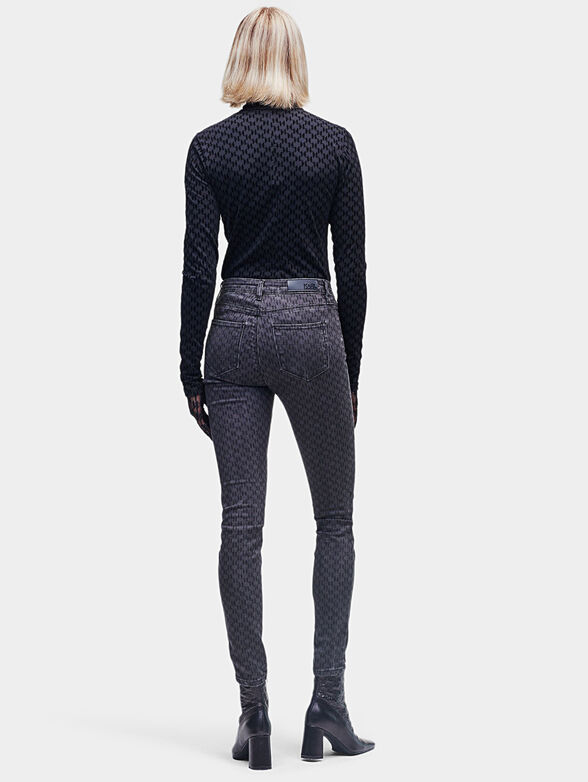 KL MONOGRAM Skinny jeans with monogram logo print - 2