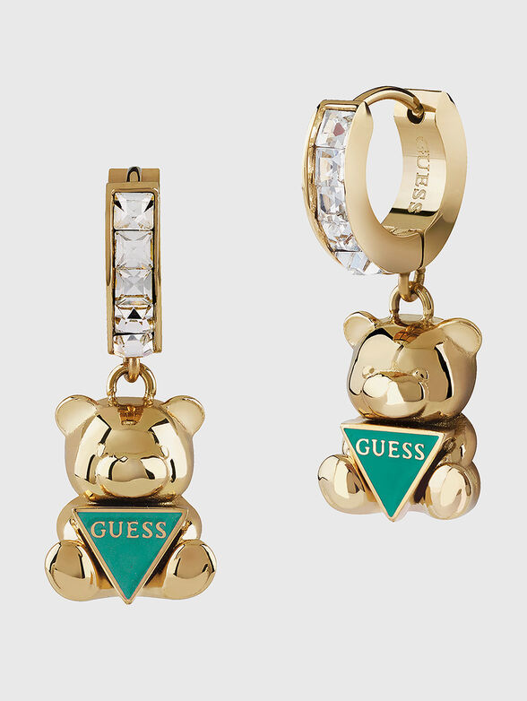 TEDDY ROCK CANDY earrings with green accent - 1