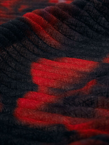 Long scarf with floral motif - 4