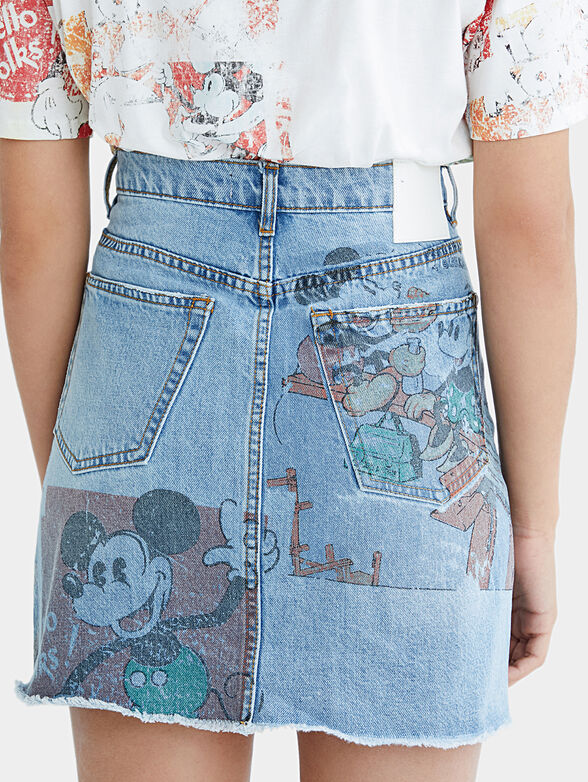 Denim skirt with print - 5