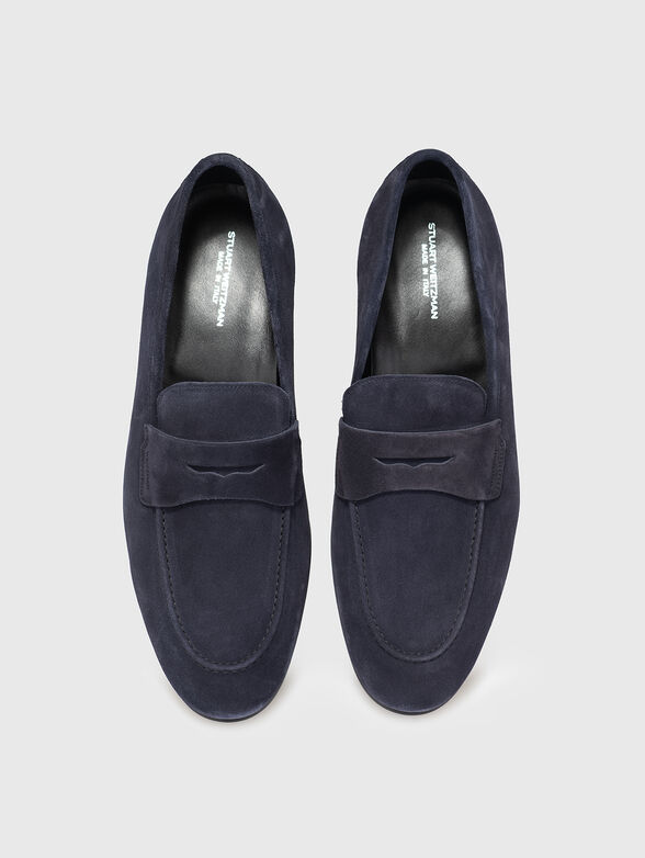 Dark blue suede loafers - 6
