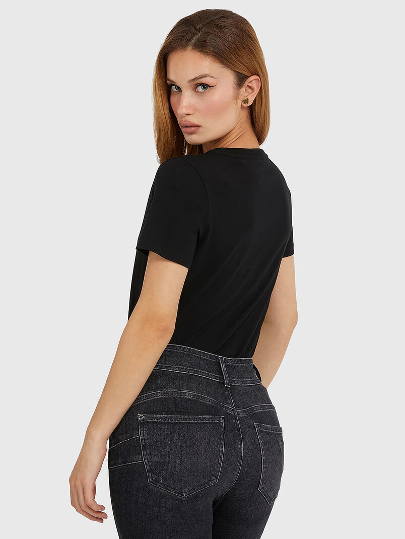 Black T-shirt with logo print - 3