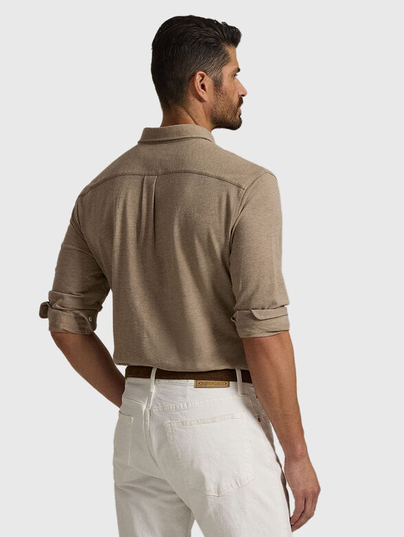 Cotton shirt with embroidered logo - 3