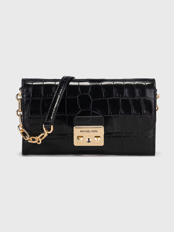 Black leather crossbody bag - 1