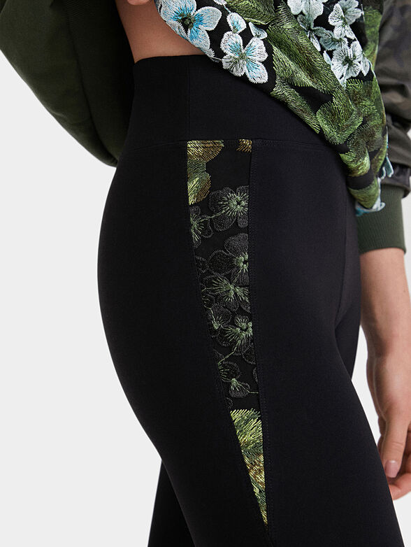 JANE leggings with floral embroidery - 3