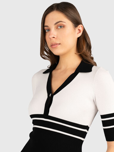 V-neck knitted dress - 3