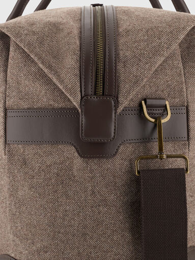 Duffle bag in leather and wool blend - 4