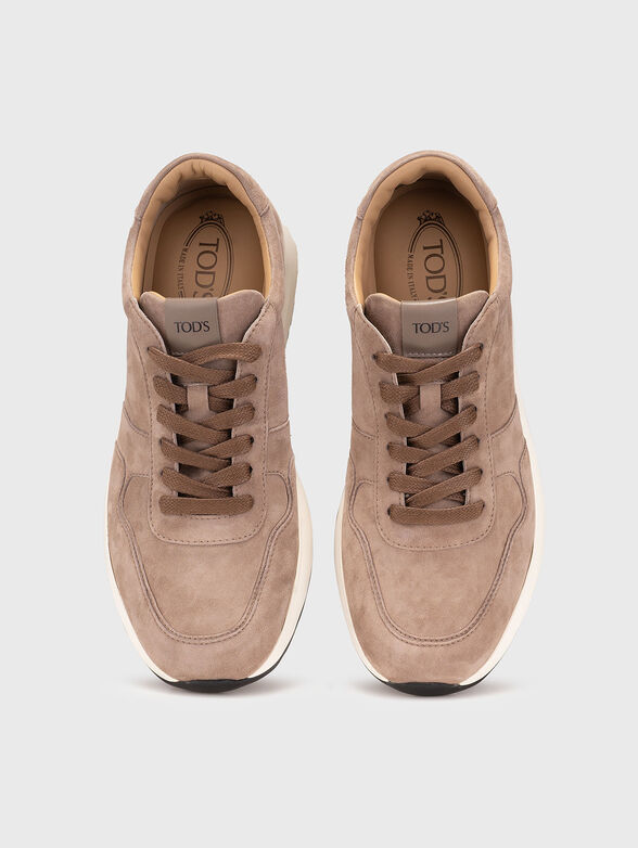 Suede sneakers in beige color - 6