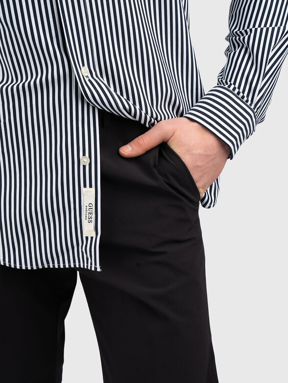 Striped cotton-blend shirt - 4