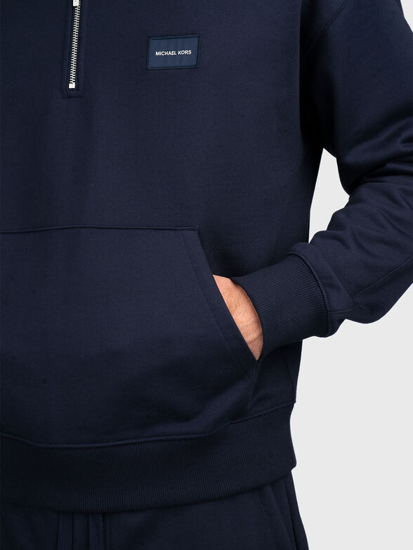 Cotton sweatshirt with high collar and zip - 4