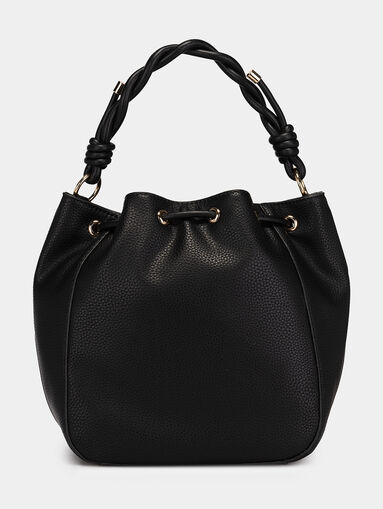 Bucket bag with golden logo accent - 3