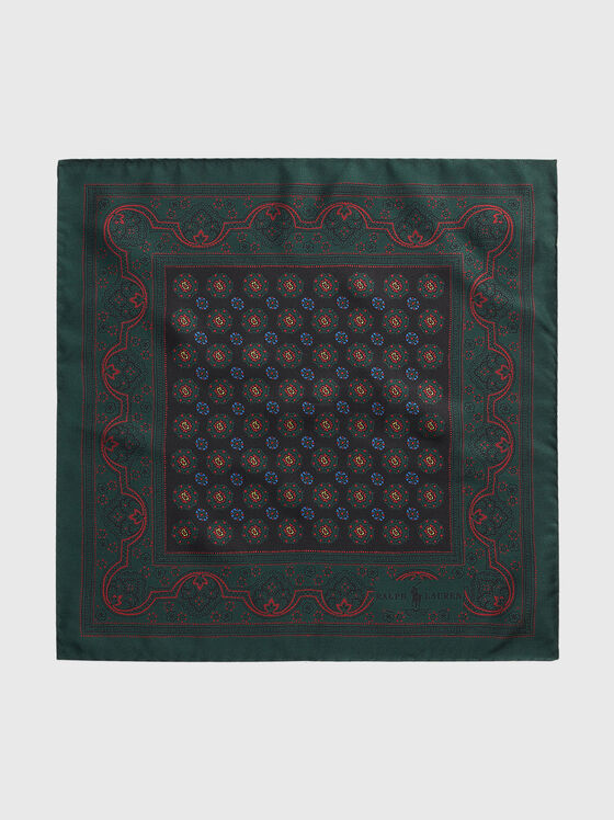 Копринена кърпичка с многоцветен десен - 1