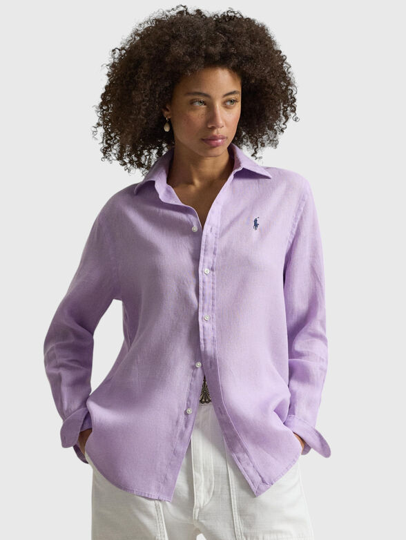 Purple linen shirt  - 1