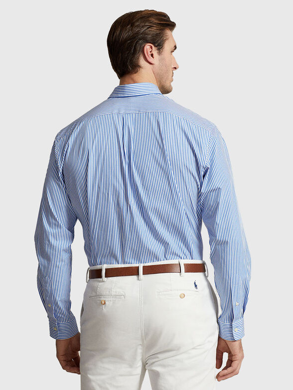 Cotton shirt with logo embroidery - 3