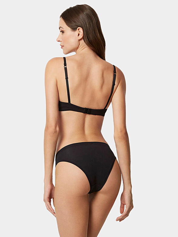COTTON FLOWER black bra with triangle cups - 4